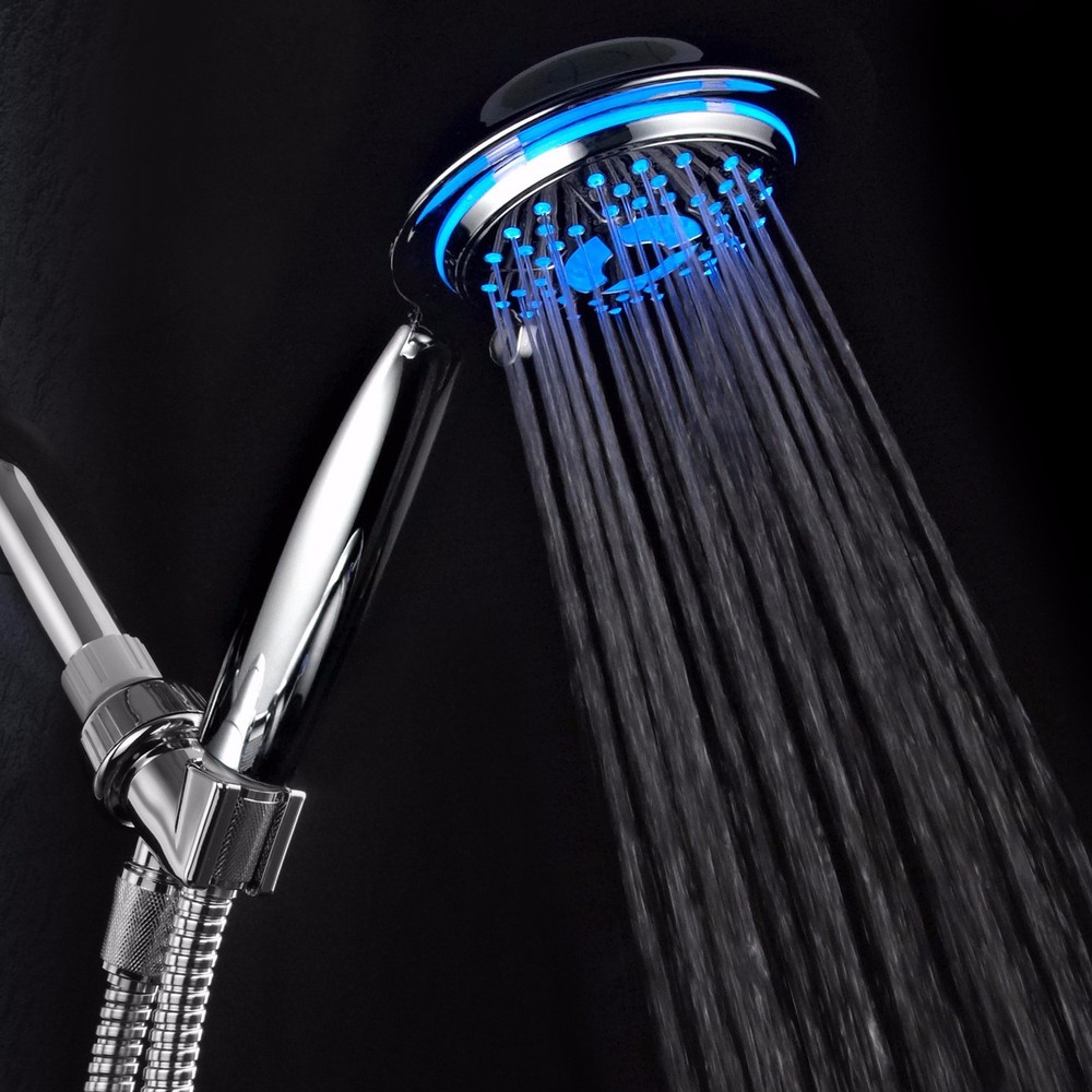 PowerSpa High Pressure 4-Inch LED Hand Shower with 4 Settings