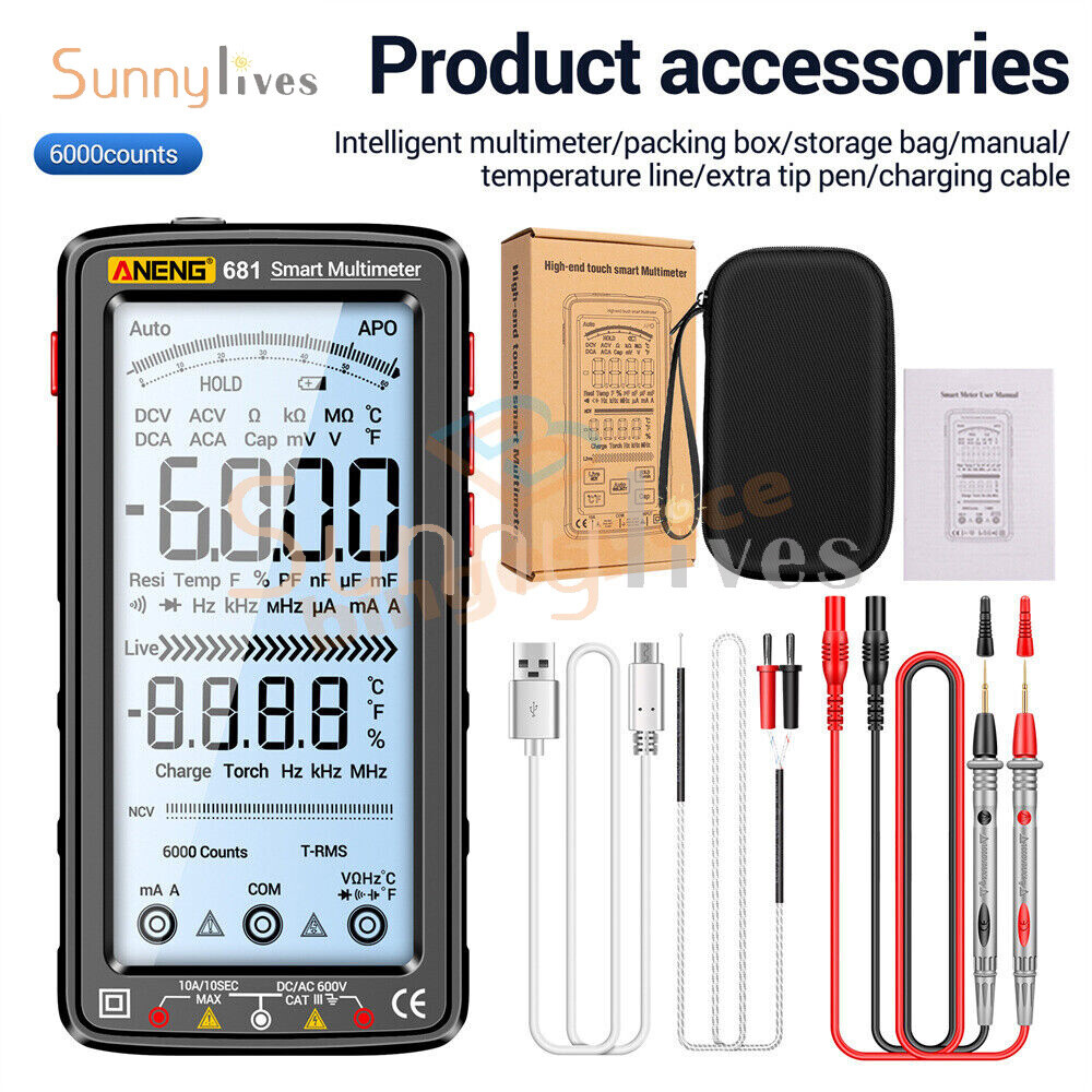 ANENG 683 682 681 Smart Digital Multimeter AC/DC Capacitance Meter Diode Tester