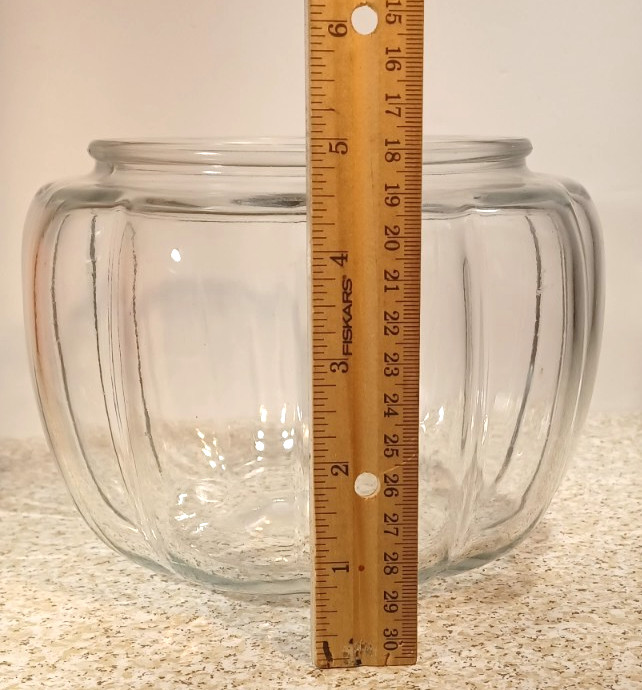 Clear Glass Pumpkin Bowl 5" Tall