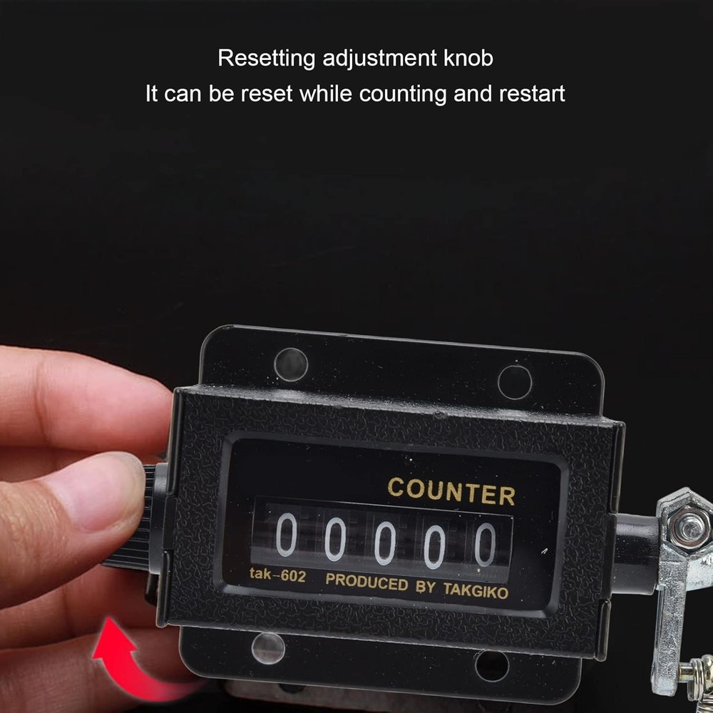 Mechanical Counter, Bale Counter 5 Digit 0-99999 Resettable...