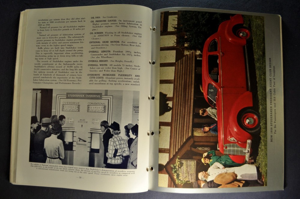 1938 Studebaker Inside Facts Book President Commander Six Excellent Original 38