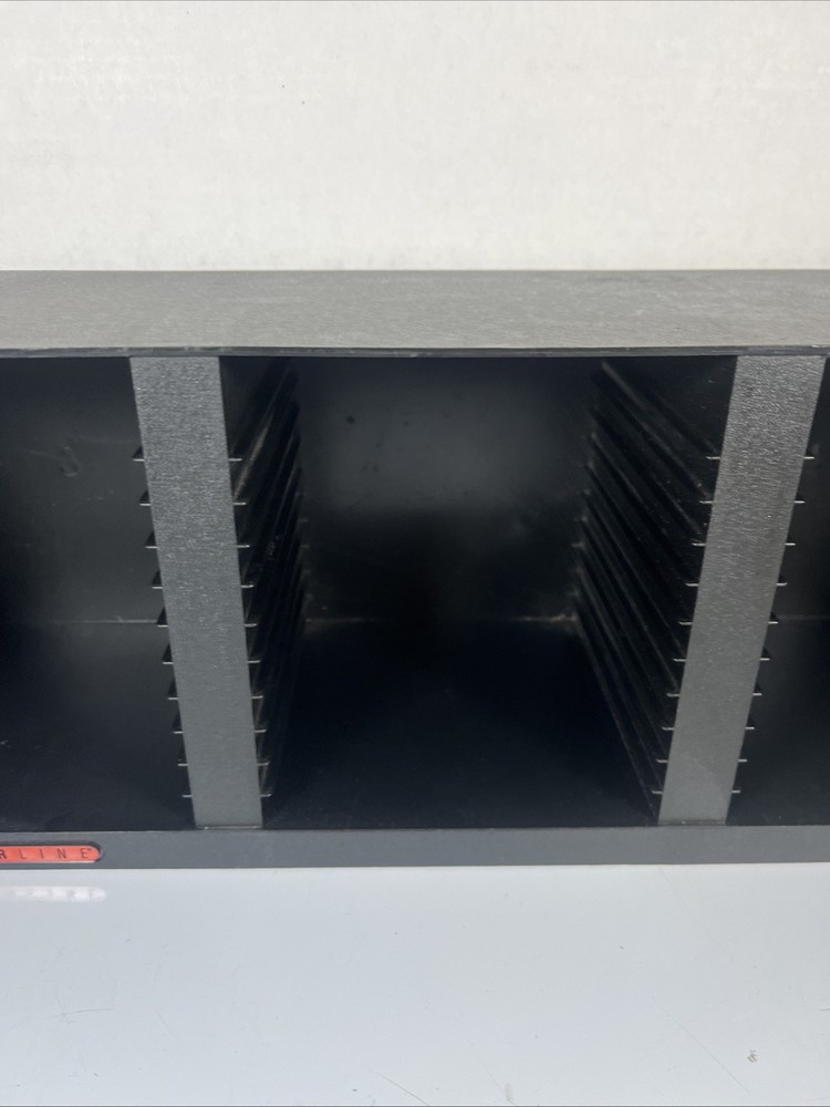 Vintage Laserline 36 CD Storage Rack Holder Wall Mountable Black Plastic Case