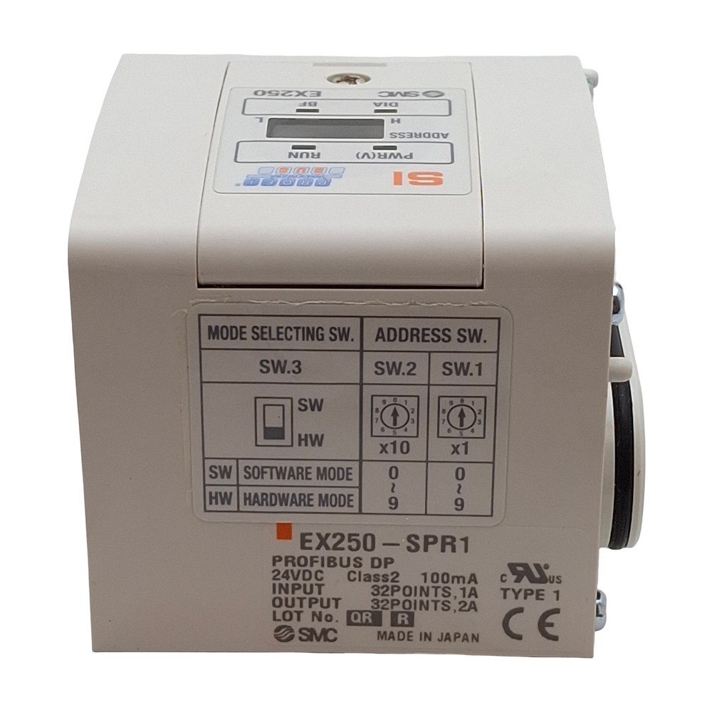 SMC EX250-SPR1 Serial Interface Unit, PROFIBUS DP, 32 I/O, PNP Output, 24VDC