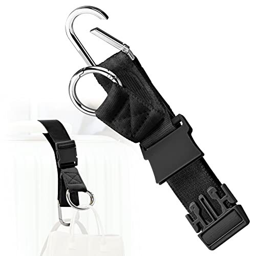 Elastic Jacket Gripper with D-Ring Hook and Buckle,  D-Ring Hook Deep black