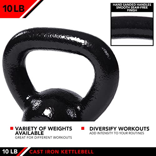 JFIT Kettlebell Weights Cast Iron, 10 LB