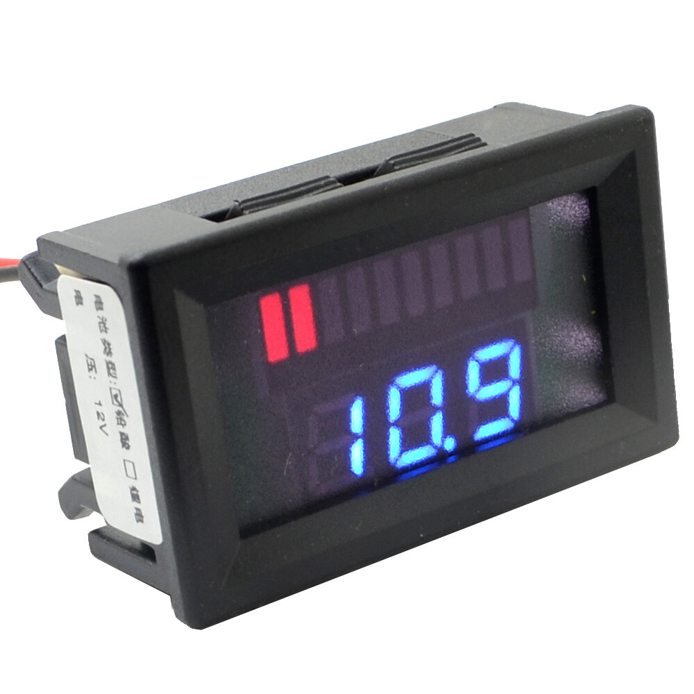 12V Acid Lead Batteries Indicator Digital LED Tester Voltmeter With Dual Display