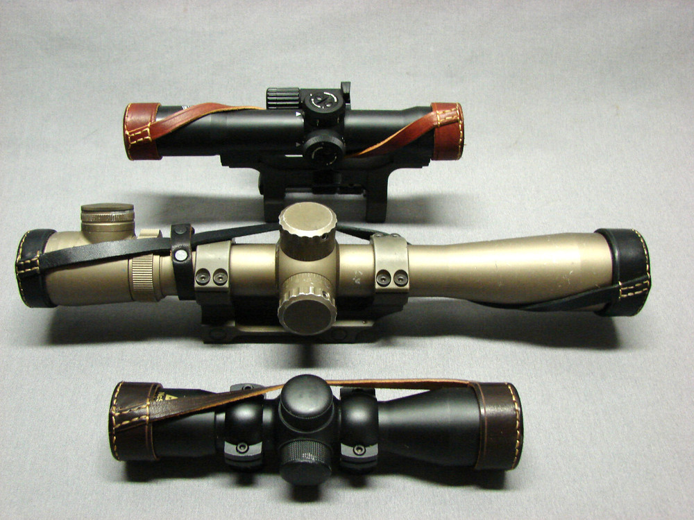 CUSTOM MADE RIFLE SCOPE LEATHER COVERS