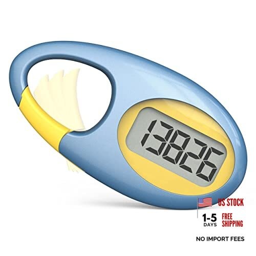 Simple 3D Step Counter, Walking Pedometer, Steps Tracker with Neck Blue
