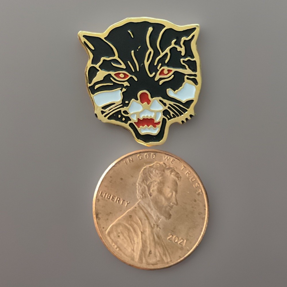 Wildcat Black Cat Backpack Hat Lapel Pinback Pin