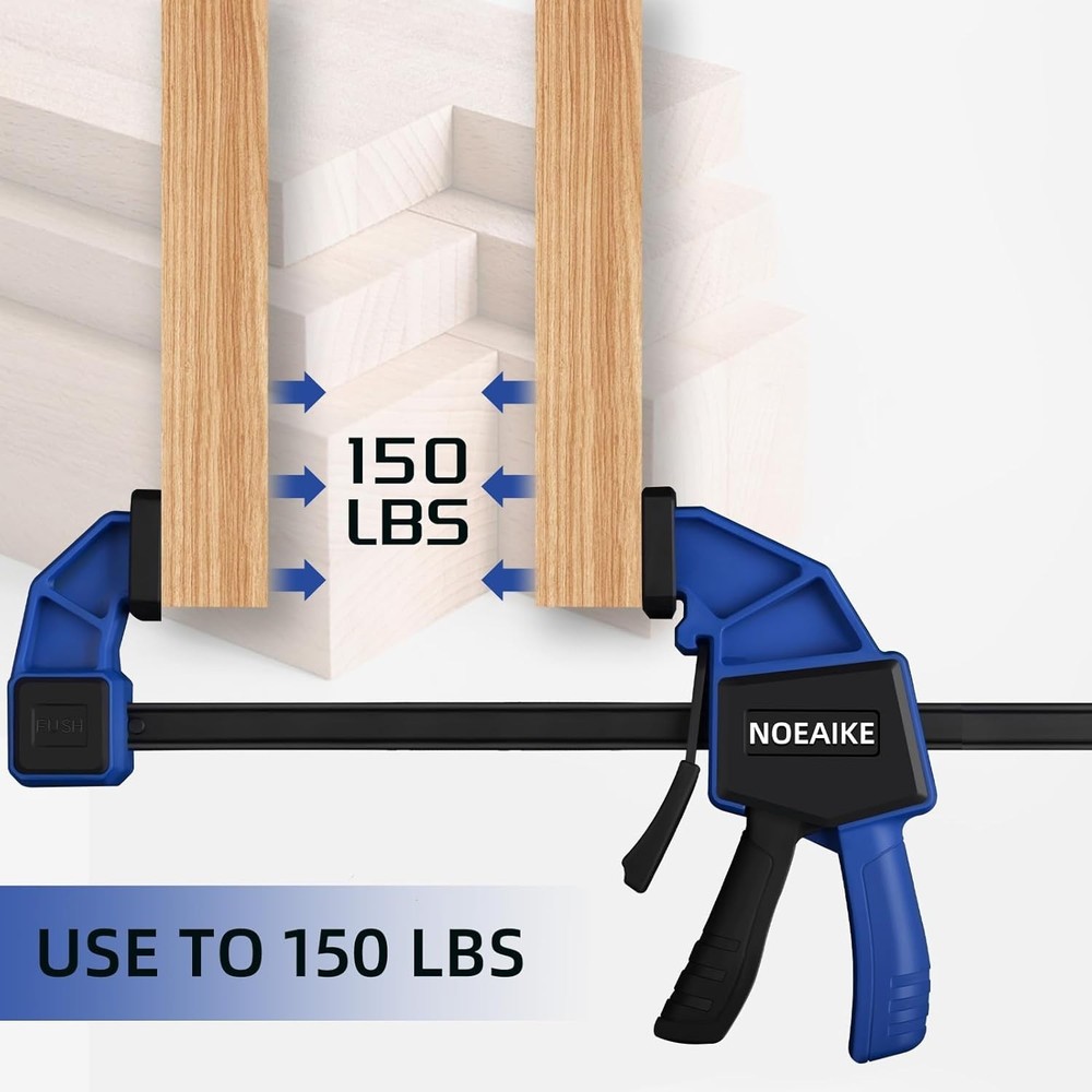 Durable 12-Inch Woodworking Clamps Set (4-Pack) with Quick Spreader Function