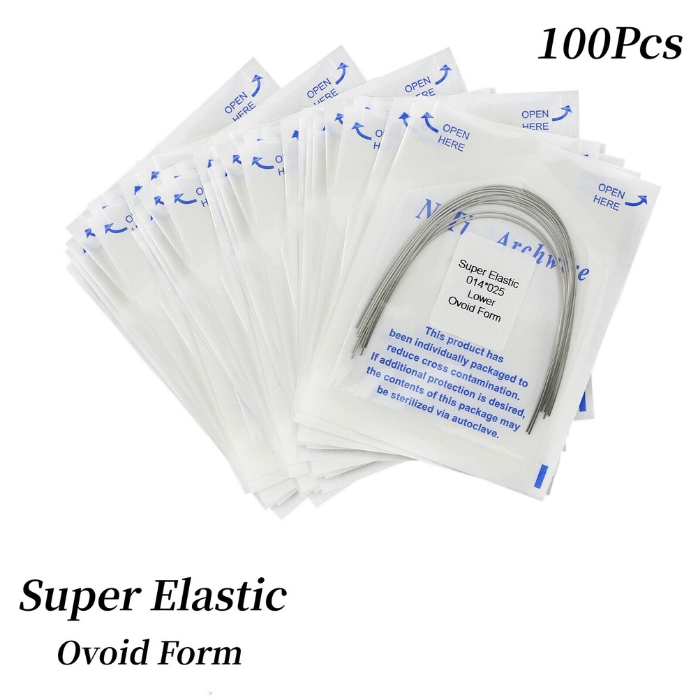 100Pcs Dental Ortho Niti Arch Wire Rectangular/Round Ovoid Form Super Elastic