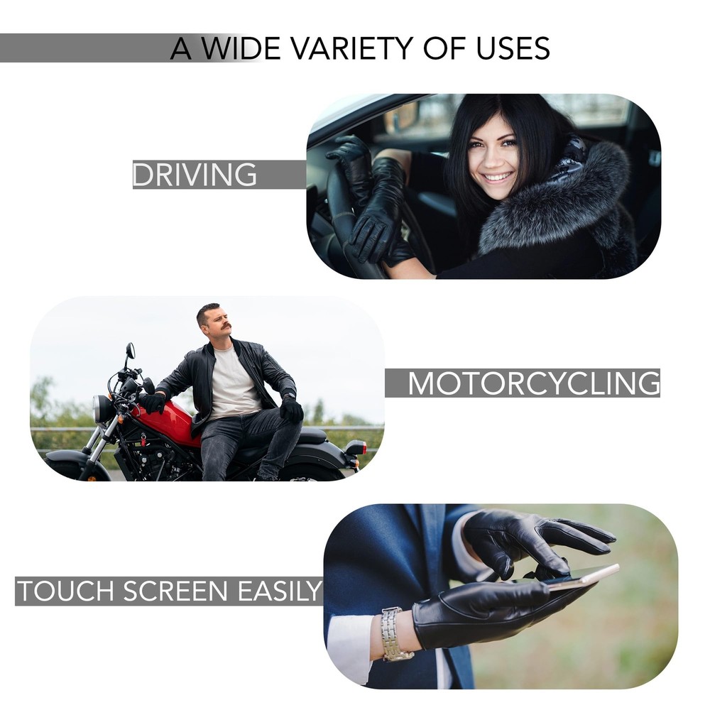 Motorcycle Black Gauntlet Gloves Unlined Cold/Wind Resistant - Medieval Renai...
