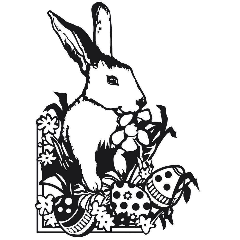 NEW Darice Embossing Essentials Folder 1218-43 EASTER BUNNY Scrapbooking