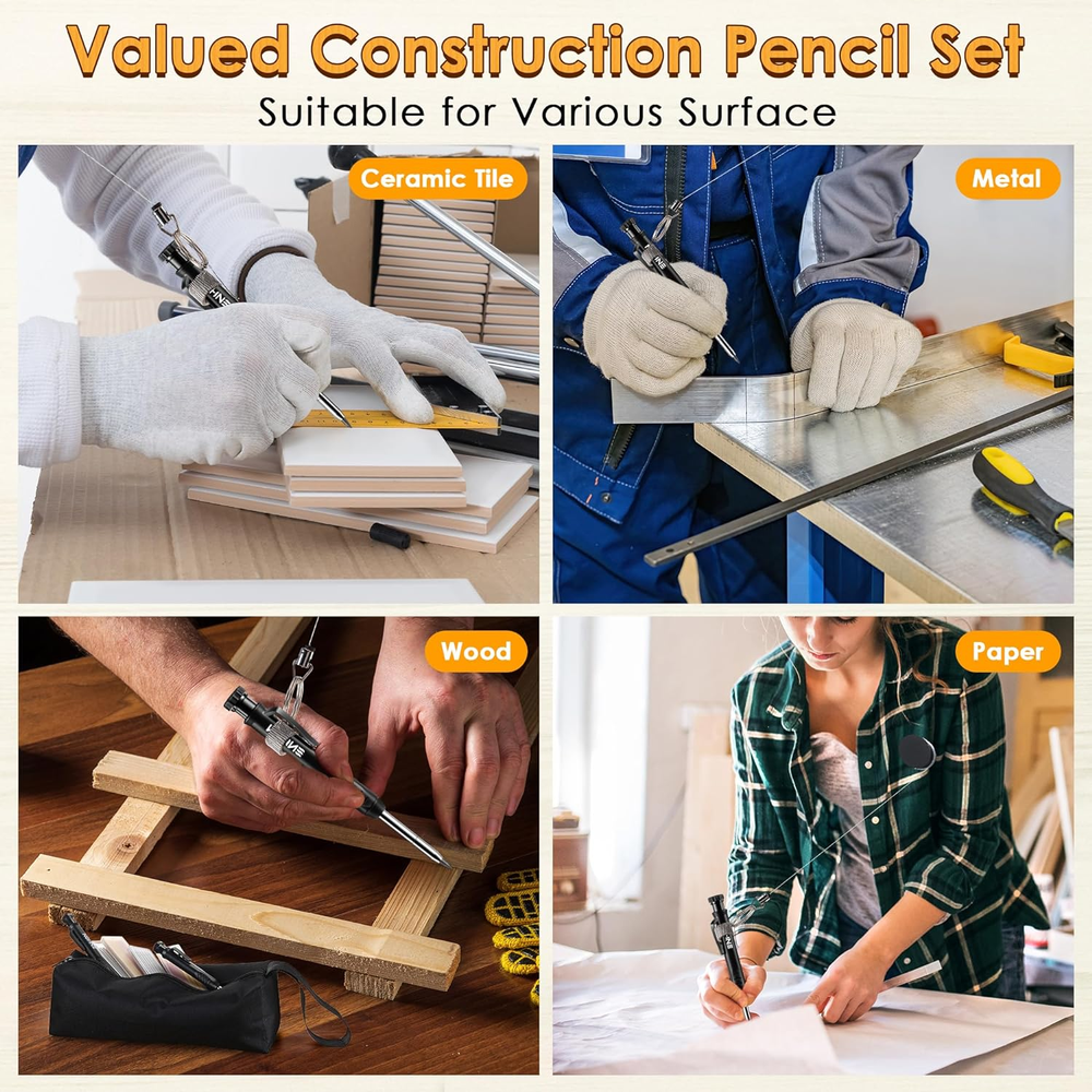 41-Piece Mechanical Carpenter Pencil Set with Sharpener & Refills in Canvas Case