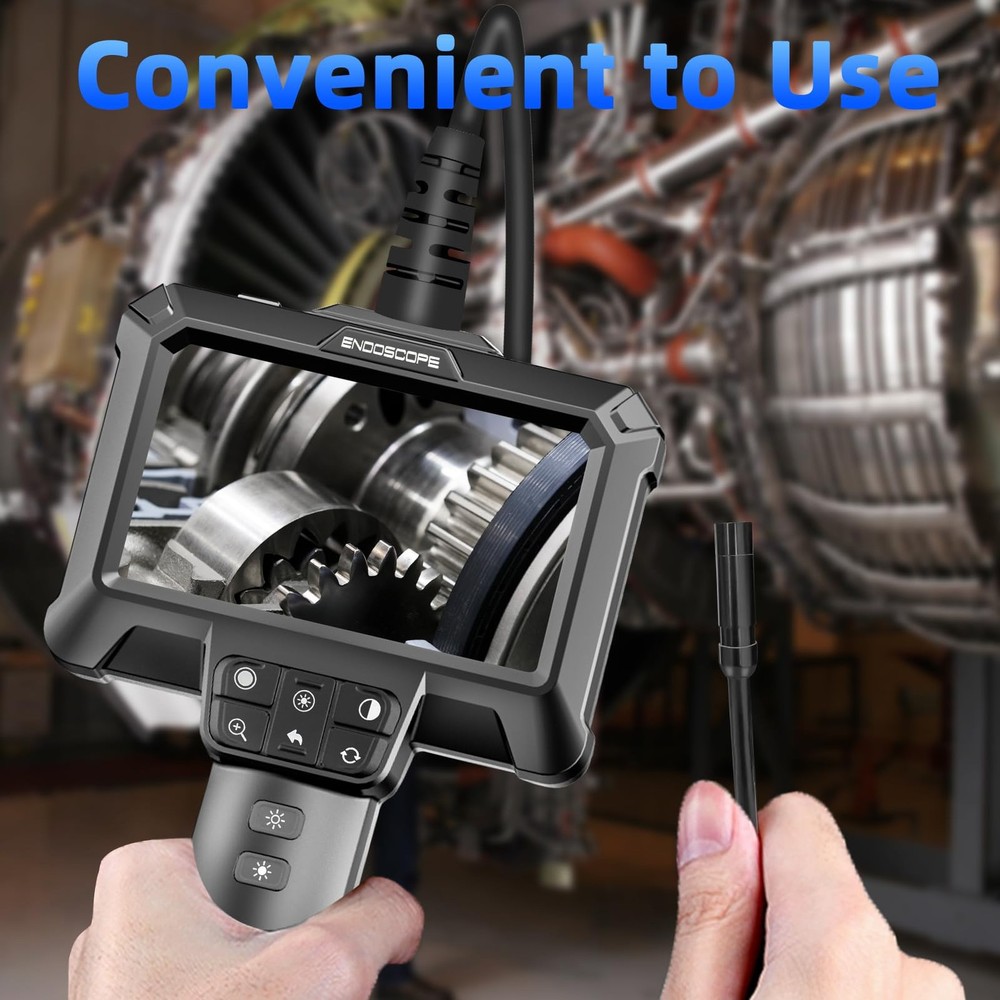 Endoscope Camera with Light - IP67 Waterproof Borescope Camera with 8 Adjusta...