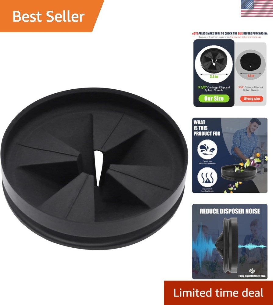 3 3/8" Black Garbage Disposal Splash Guard for InSinkErator Evolution Series