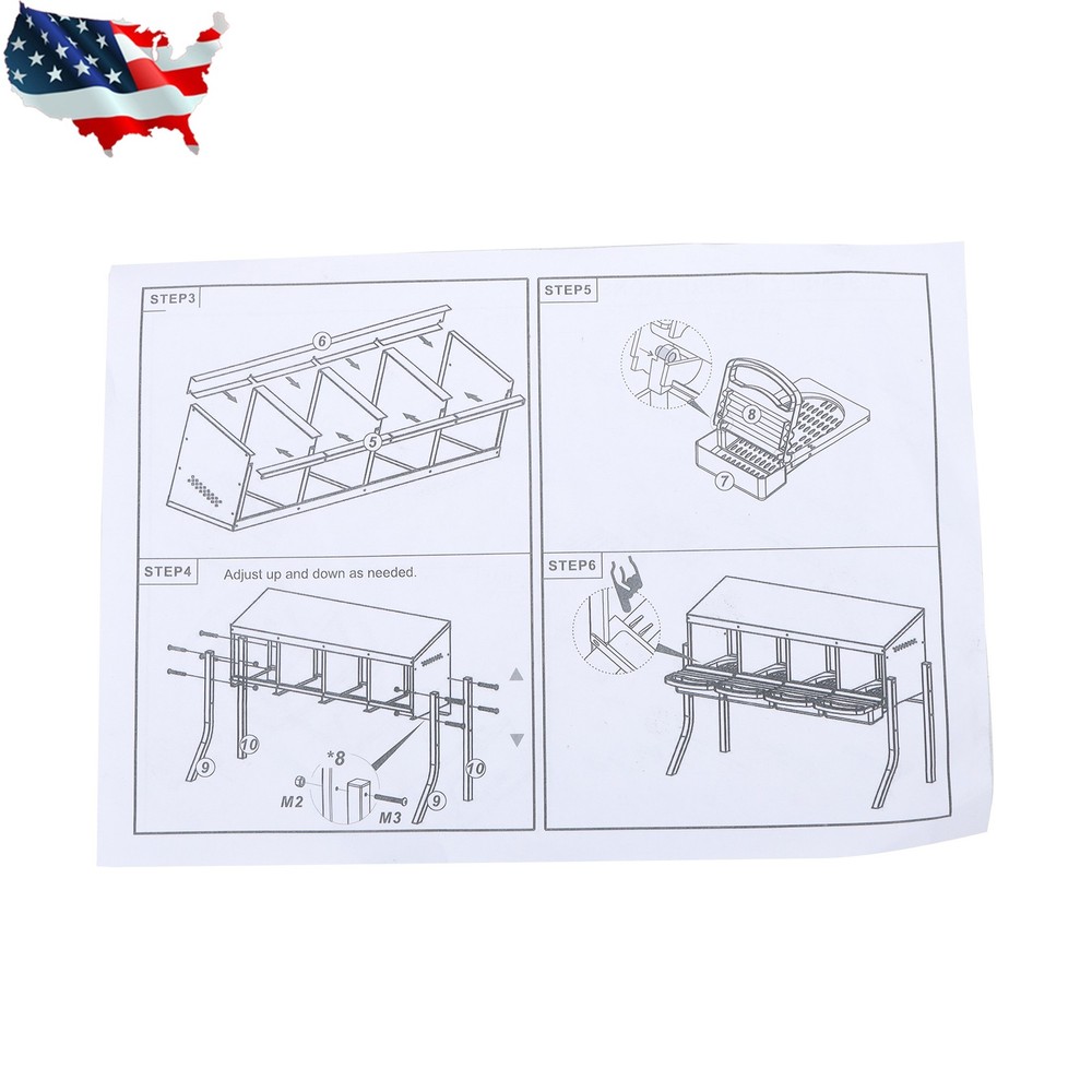 Roll Out Chicken Nesting Boxes For Laying Eggs Coop 4 Compartment