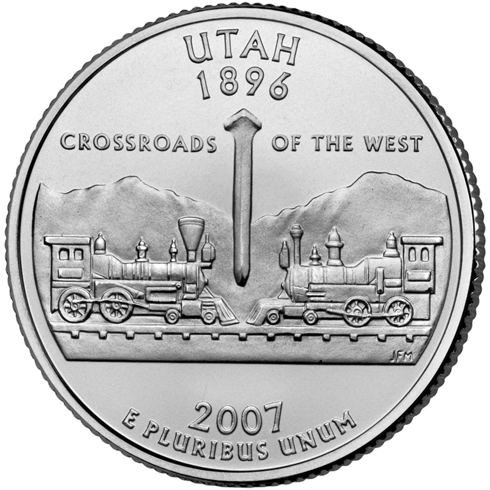 2007 D Utah State Quarter. Uncirculated from US Mint roll.