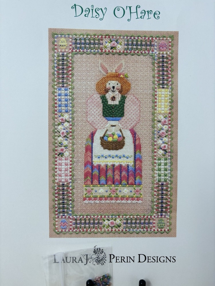 Laura Perin Sampler Collection "DAISY O’HARE" Needlepoint Pattern Chart & Beads