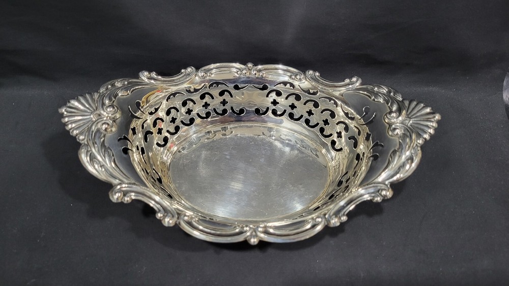 Vintage Gorham Sterling Silver Pierced Oval Bowl