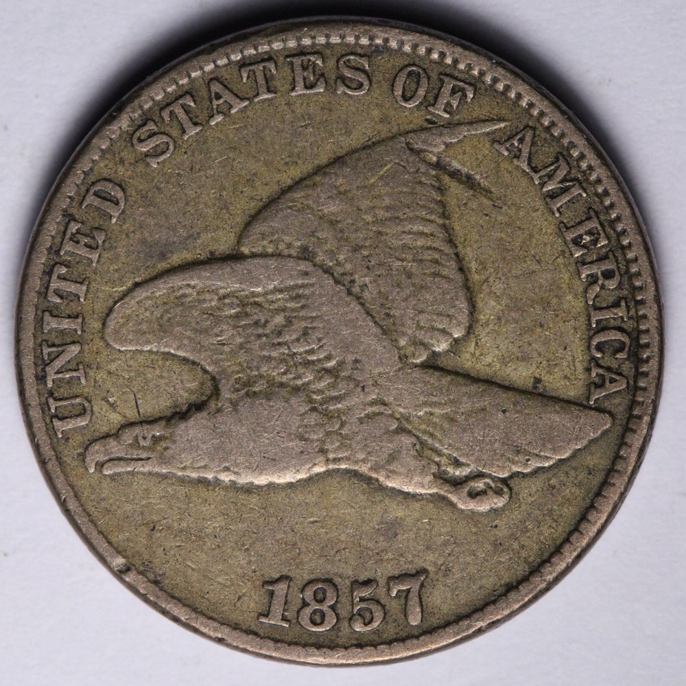1857 Flying Eagle Cent Penny VF E138 GGHM