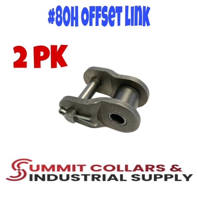 80H Offset Half Link for Heavy Duty Roller Chain Single Strand (Qty 2)