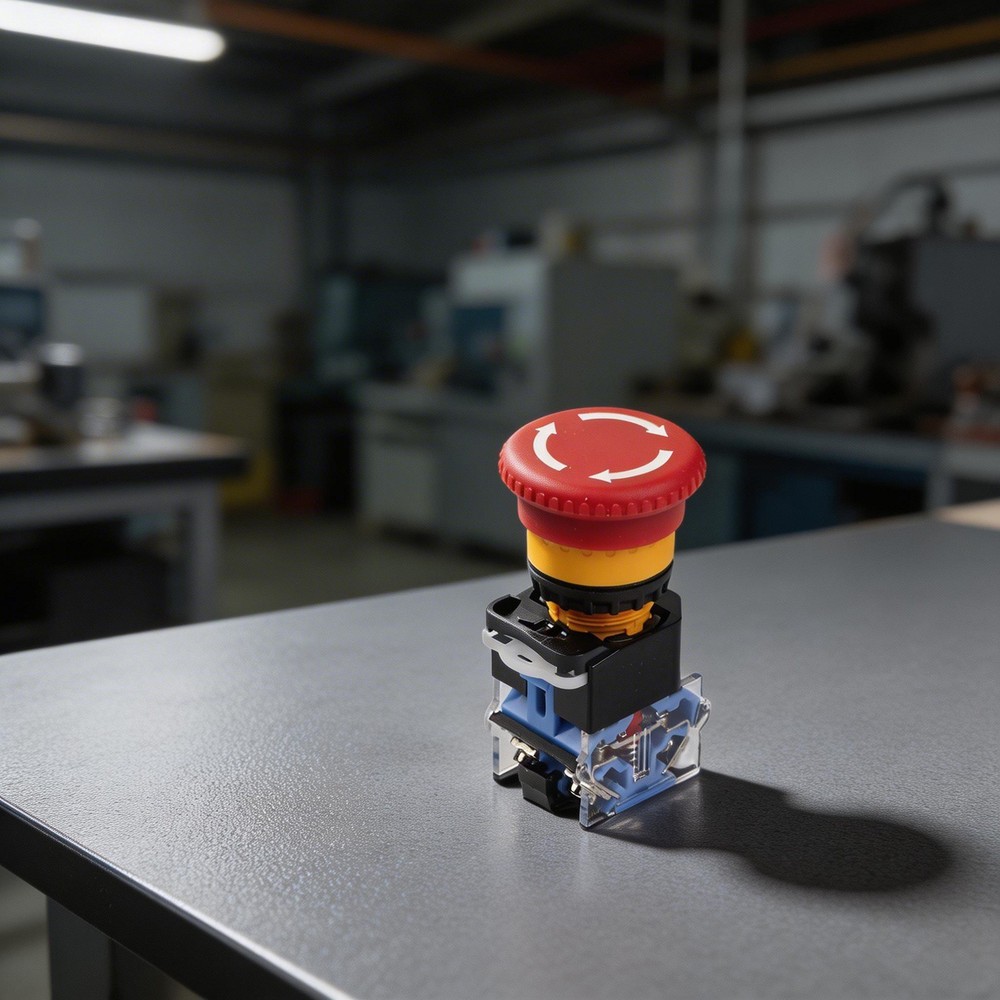 Mushroom Head Latching Stop Switch Suitable for Various Applications at 10A