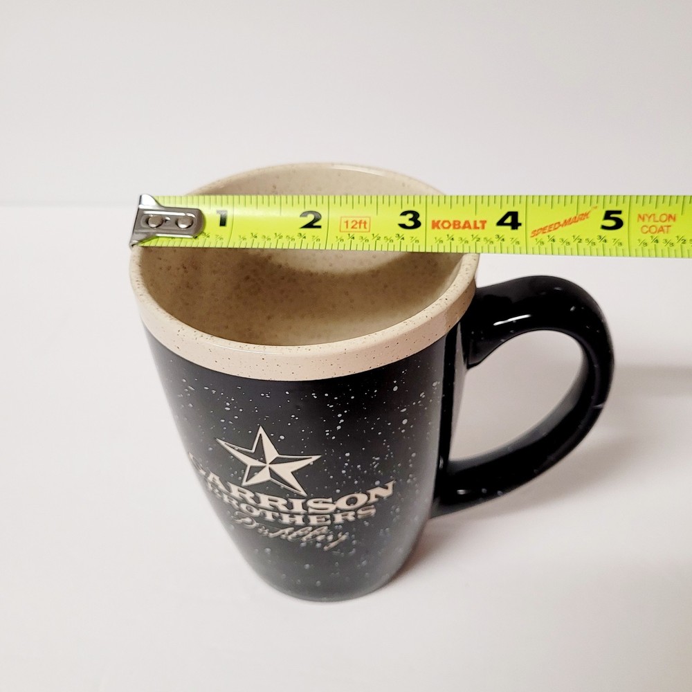 GARRISON BROTHERS Distillery Ceramic Mug Speckled Black Tan 14oz