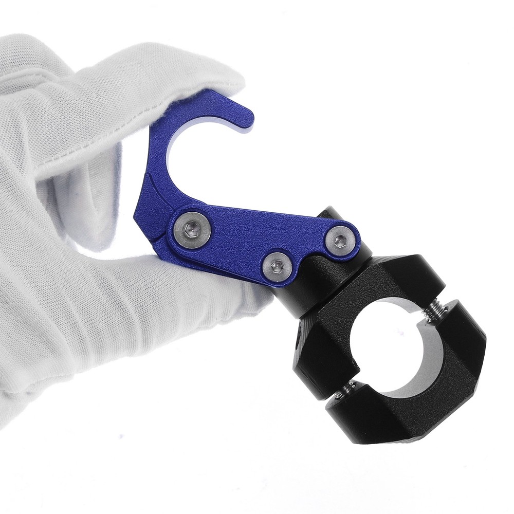 Aluminum Alloy Motorcycle Rectangular Hook With Hex Wrench 1 Set Blue