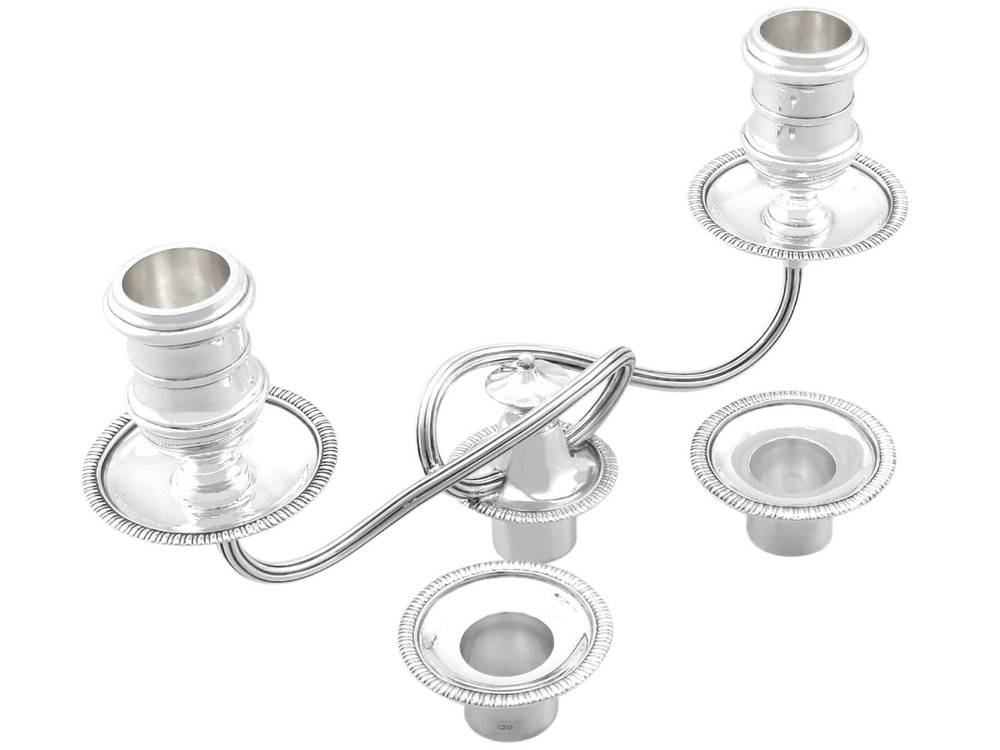 Sterling Silver Two-Light Candelabra Antique Victorian (1893)