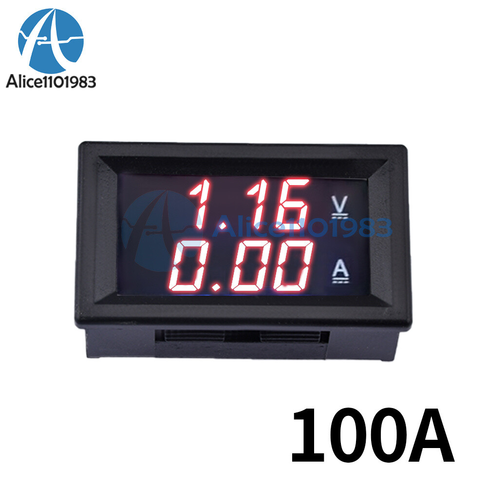 Digital Voltmeter Ammeter 100V 10A 50A 100A LED Display Amp Volt Current Meter