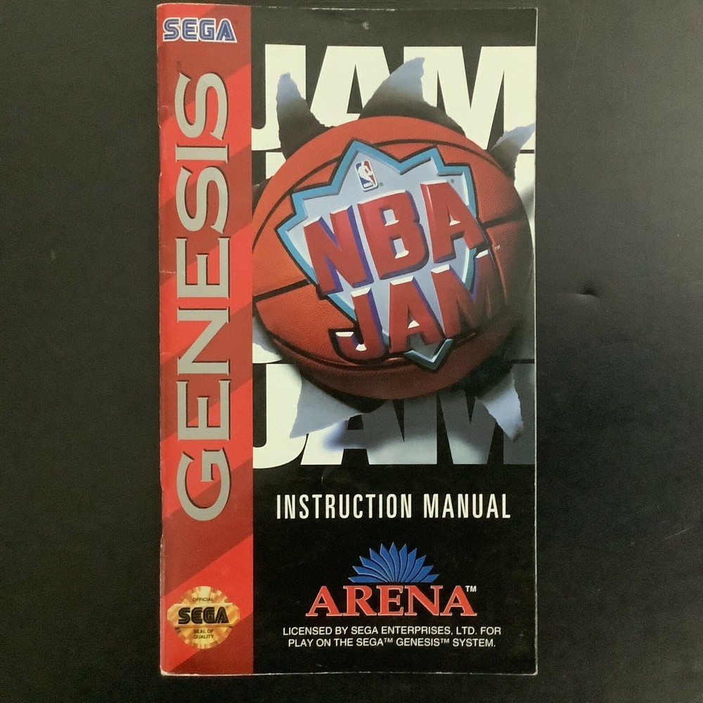 NBA JAM SEGA Genesis Instruction Manual Only - Good Shape