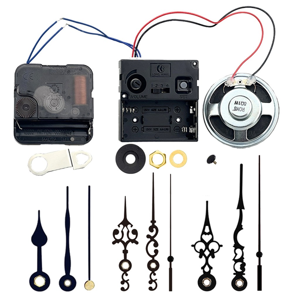 Black Quartz Wall Clock Movement Mechanism Replacement DIY Hands Repair Tool Kit
