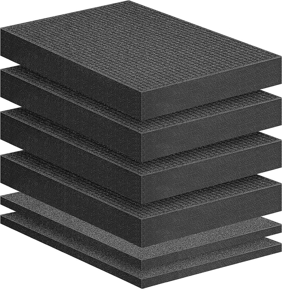 DECOHS 6 Pcs Pick Apart Foam Insert- 2 Sizes 2 - 6 Pieces, Black
