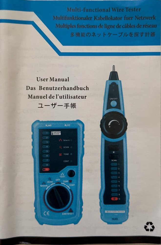 BSIDE Multi-functionl FWT11 Handheld Wire Tester & Tracker, RJ-45 RJ-11