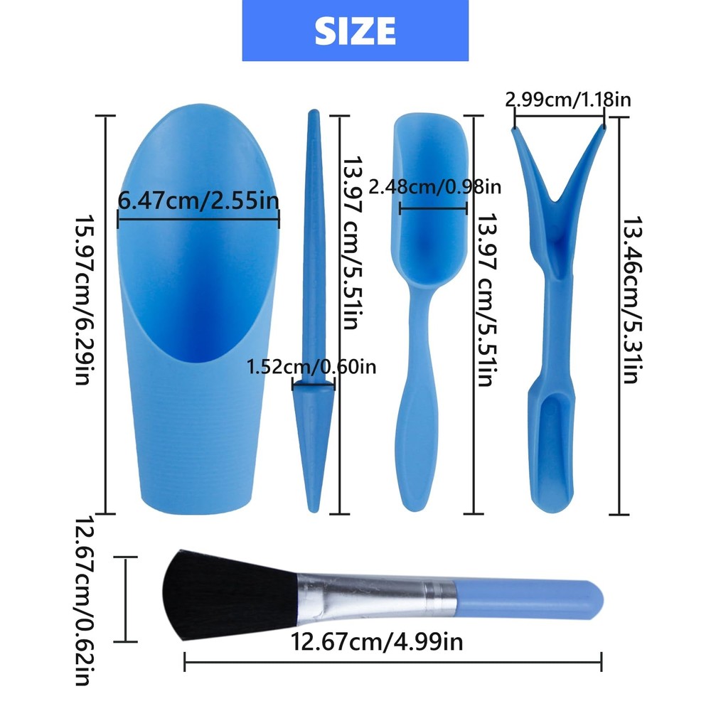 5 Pcs Mini Garden Tool Set Hand Tools Succulent Transplanting Blue