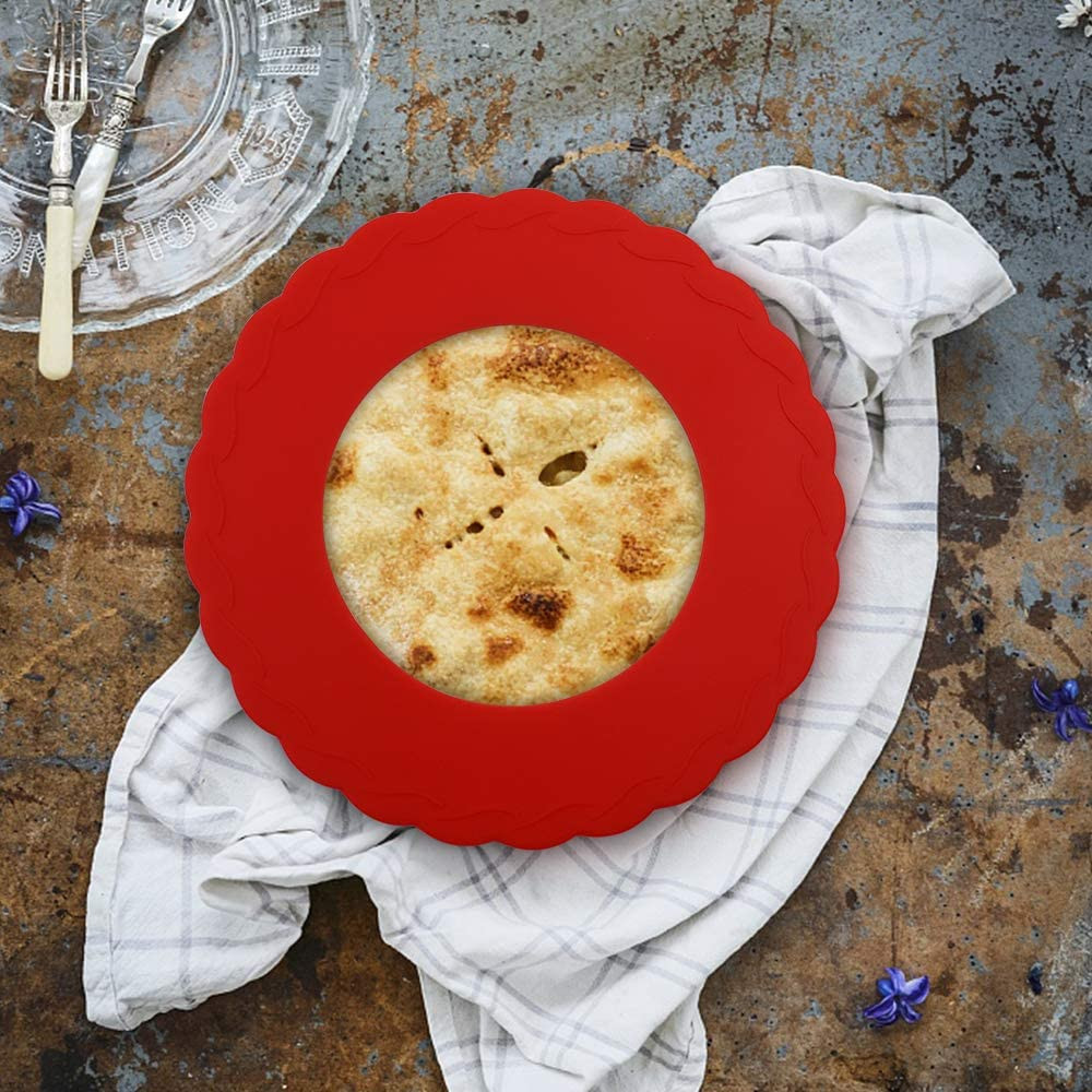 4 Pcs Mini Pie Crust Shields, Silicone Pie Pan Shield for Baking, Mini Pie Crust