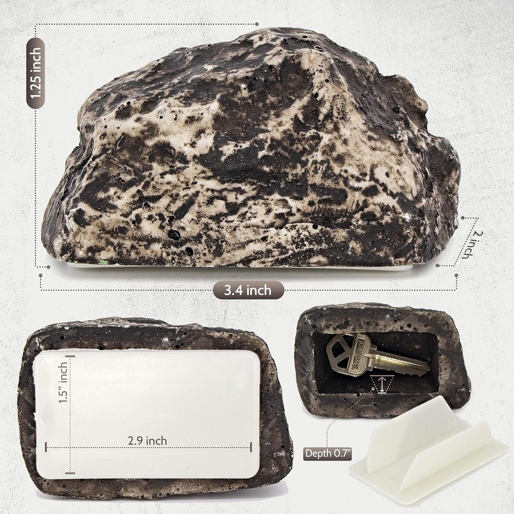 Realistic Poly-Resin Rock Key Holder - The Discreet Solution to Key Security