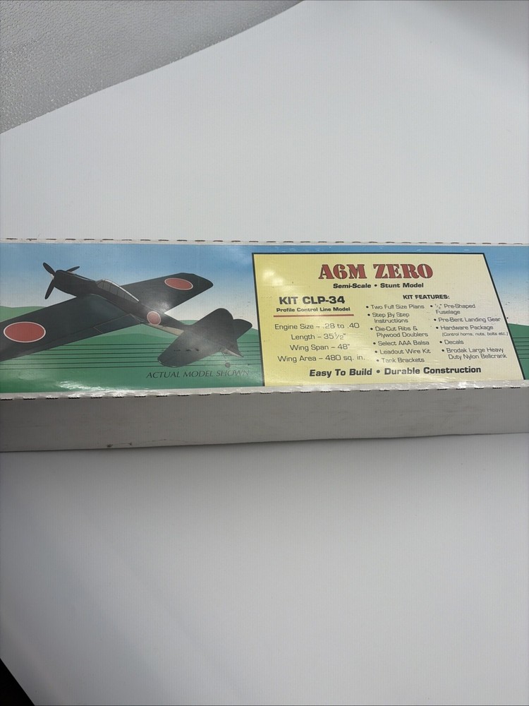 ** BRODAK ** A6M ZERO ** CONTROL LINE MODEL AIRPLANE KIT ** 48 INCH WINGSPAN