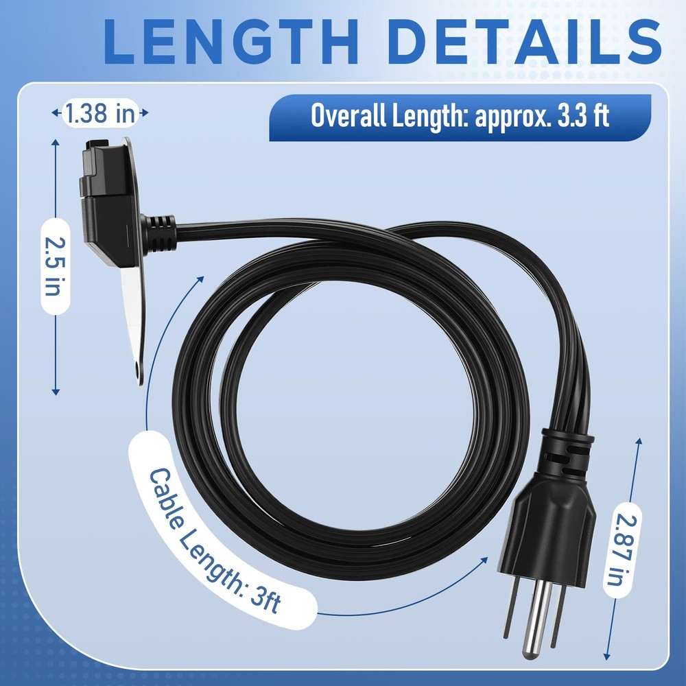 Mootycapa 1 Pcs Garbage Disposal Power Cord Compatible with Insinkerator Ez C...