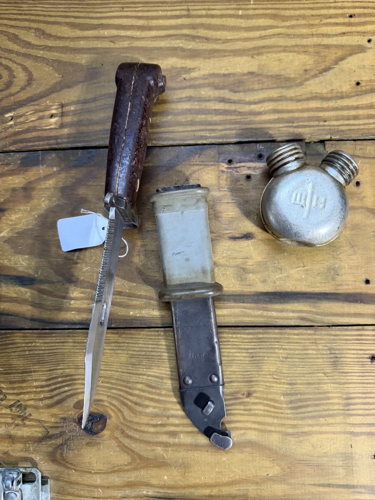 Surplus Bayonet + Oil Bottle
