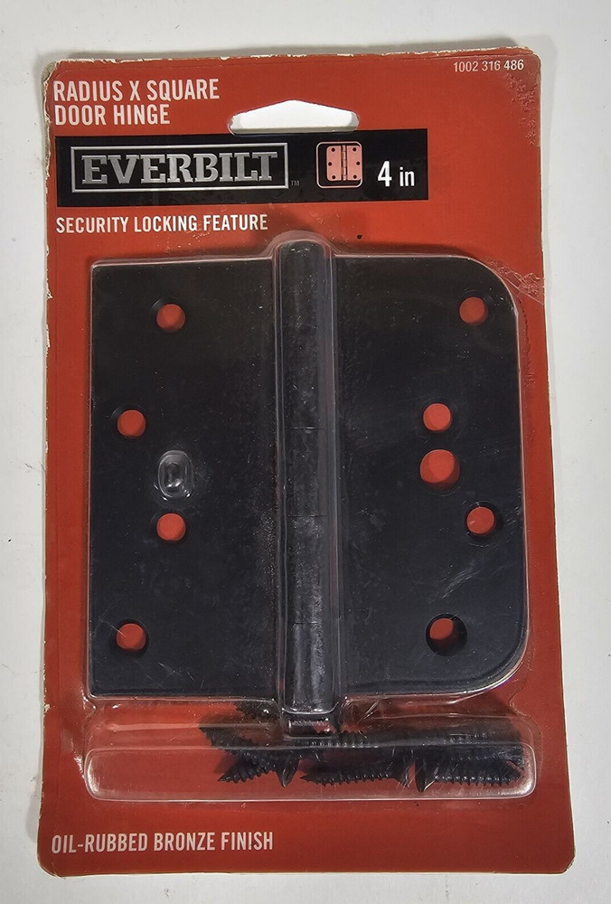 EVERBILT Radius X Square Door Hinge 4in Security Locking Feat. Oil-rubbed Bronze