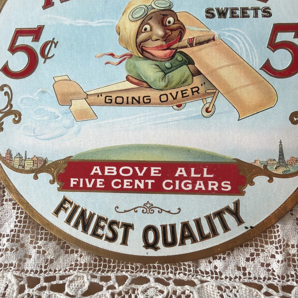 Hambone Sweets 5 Cent Cigar 1920s Fan Pull J P Alley Embossed