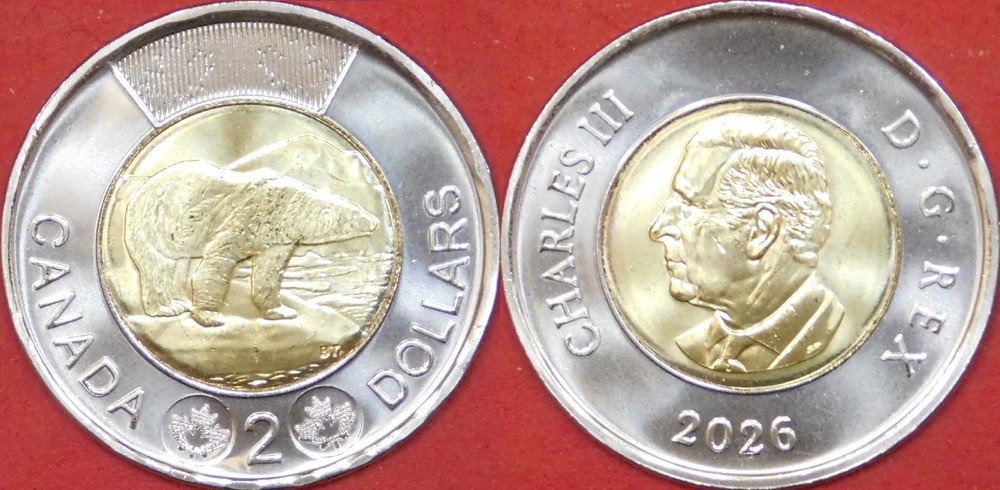 Brilliant Uncirculated 2026 Canada 2 Dollars From Mint's Roll