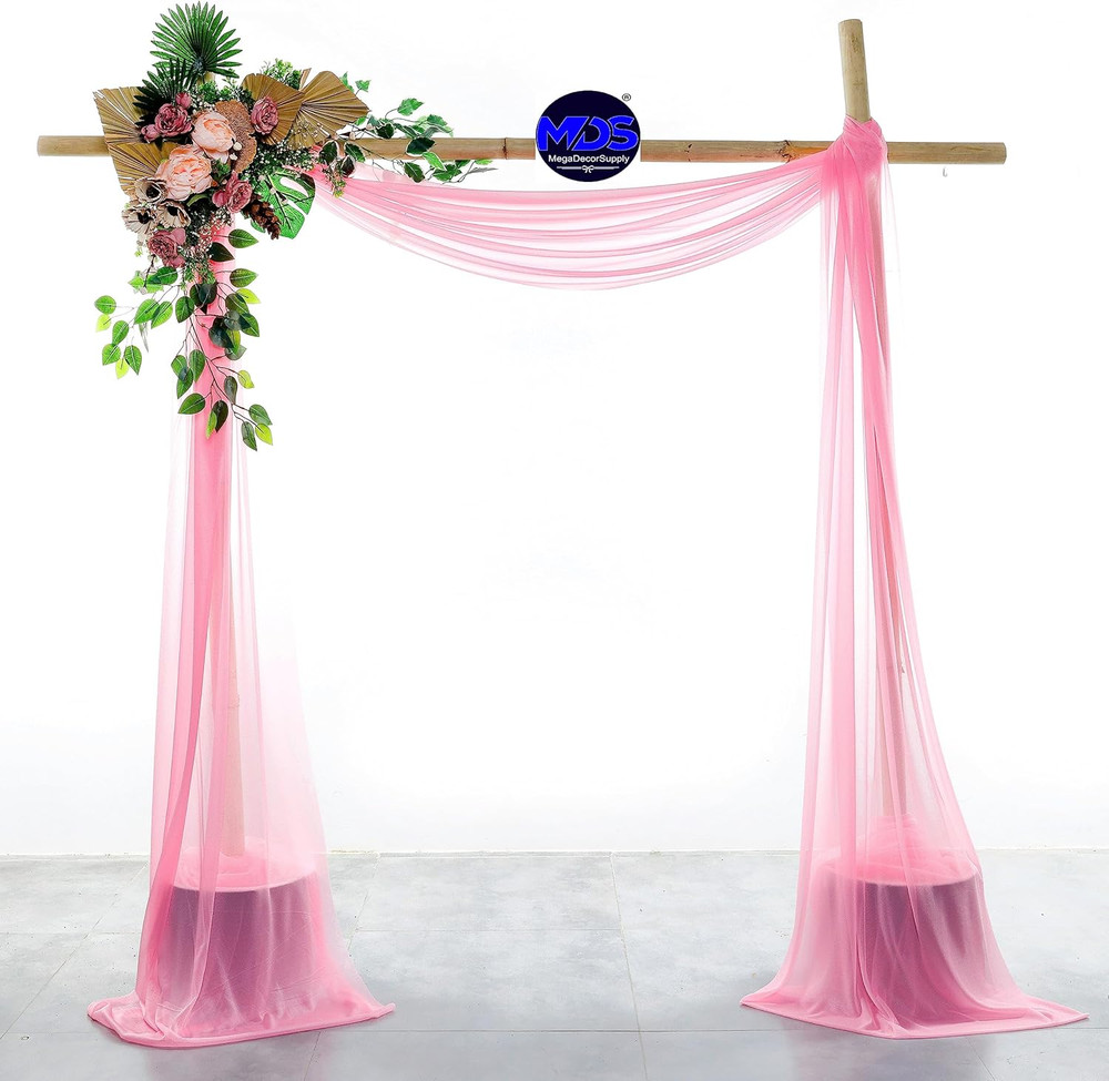 Pack of 1 Wedding Arch Drape Panel (30" Width X 20Ft Long) Sheer Chiffon Arbor C