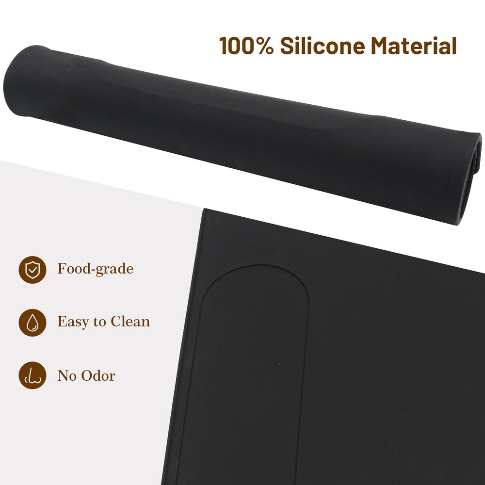 Silicone Mat Under Coffee Machine With Lip Automatic Machines Accessory, Blac...