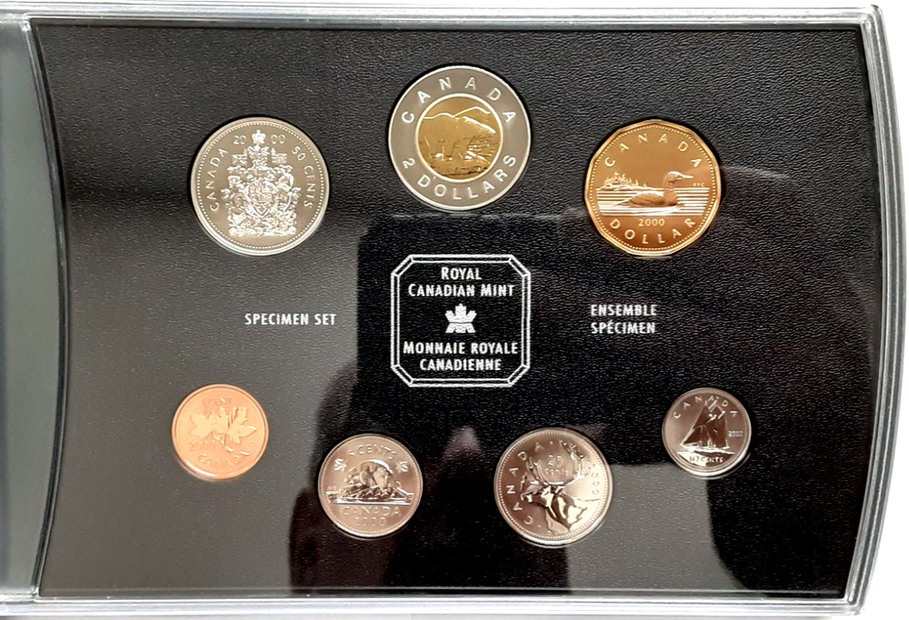 2000 Canada Specimen 7 Coin Set in RCM Case w/COA