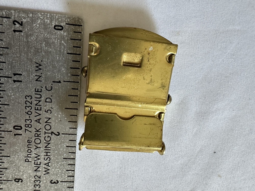 Vintage US Military Solid Brass Web Belt Buckle