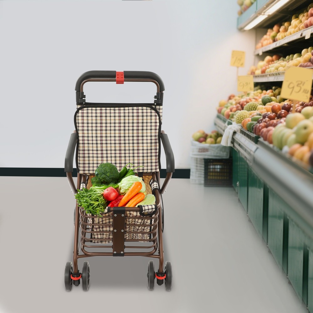 Foldable Rollator Walker with Seat, 330 lbs Capacity, Padded Seat & Backrest