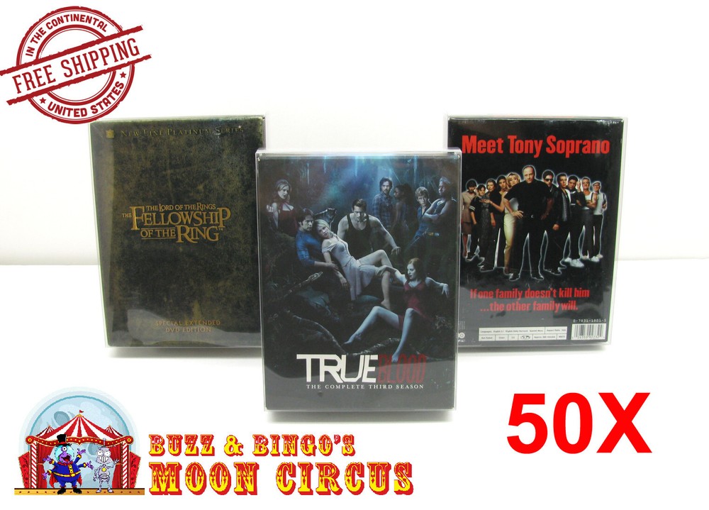 50x DVD OVERSIZED BOX SET (SIZE DVO D) - CLEAR PLASTIC PROTECTIVE BOX PROTECTOR